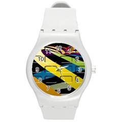 Colorful Docking Frame Round Plastic Sport Watch (m) by BangZart