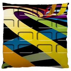 Colorful Docking Frame Large Flano Cushion Case (one Side) by BangZart