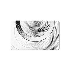 Enso, A Perfect Black And White Zen Fractal Circle Magnet (name Card) by jayaprime