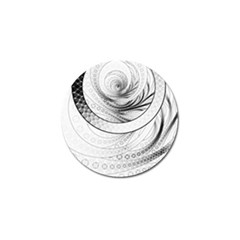 Enso, A Perfect Black And White Zen Fractal Circle Golf Ball Marker (10 Pack) by jayaprime
