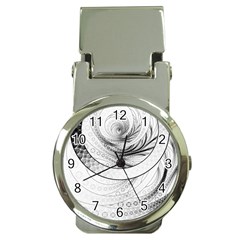 Enso, A Perfect Black And White Zen Fractal Circle Money Clip Watches by jayaprime