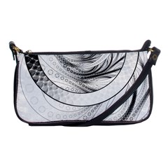 Enso, A Perfect Black And White Zen Fractal Circle Shoulder Clutch Bags by jayaprime