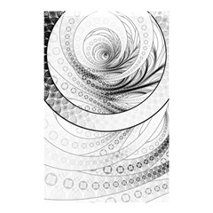 Enso, A Perfect Black And White Zen Fractal Circle Shower Curtain 48  X 72  (small)  by jayaprime
