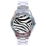 White Tiger Skin Stainless Steel Analogue Watch Front