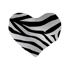 White Tiger Skin Standard 16  Premium Flano Heart Shape Cushions by BangZart