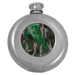 Army Green Camouflage Round Hip Flask (5 Oz)