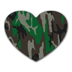 Army Green Camouflage Heart Mousepads