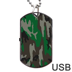 Army Green Camouflage Dog Tag Usb Flash (two Sides)