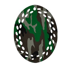 Army Green Camouflage Ornament (oval Filigree)