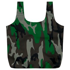 Army Green Camouflage Full Print Recycle Bags (l) 