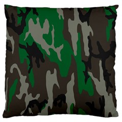 Army Green Camouflage Standard Flano Cushion Case (one Side)