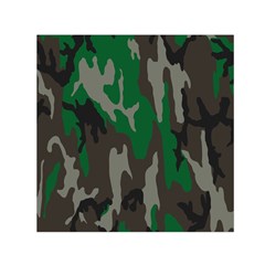 Army Green Camouflage Small Satin Scarf (square) by BangZart