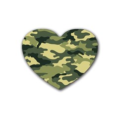 Camouflage Camo Pattern Heart Coaster (4 Pack)  by BangZart