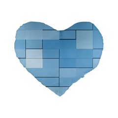 Blue Squares Iphone 5 Wallpaper Standard 16  Premium Heart Shape Cushions