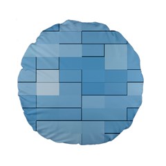 Blue Squares Iphone 5 Wallpaper Standard 15  Premium Flano Round Cushions