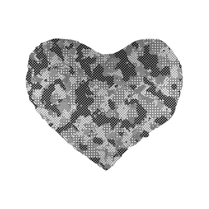 Camouflage Patterns Standard 16  Premium Flano Heart Shape Cushions