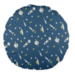 Space Rockets Pattern Large 18  Premium Flano Round Cushions Back