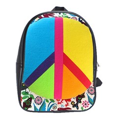 Peace Sign Animals Pattern School Bags (xl) 