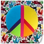 Peace Sign Animals Pattern Canvas 12  x 12   11.4 x11.56  Canvas - 1