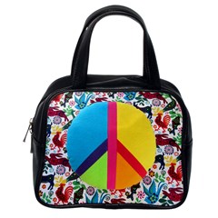 Peace Sign Animals Pattern Classic Handbags (one Side)