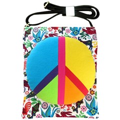 Peace Sign Animals Pattern Shoulder Sling Bags