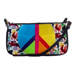 Peace Sign Animals Pattern Shoulder Clutch Bags