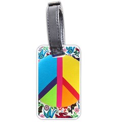 Peace Sign Animals Pattern Luggage Tags (one Side) 