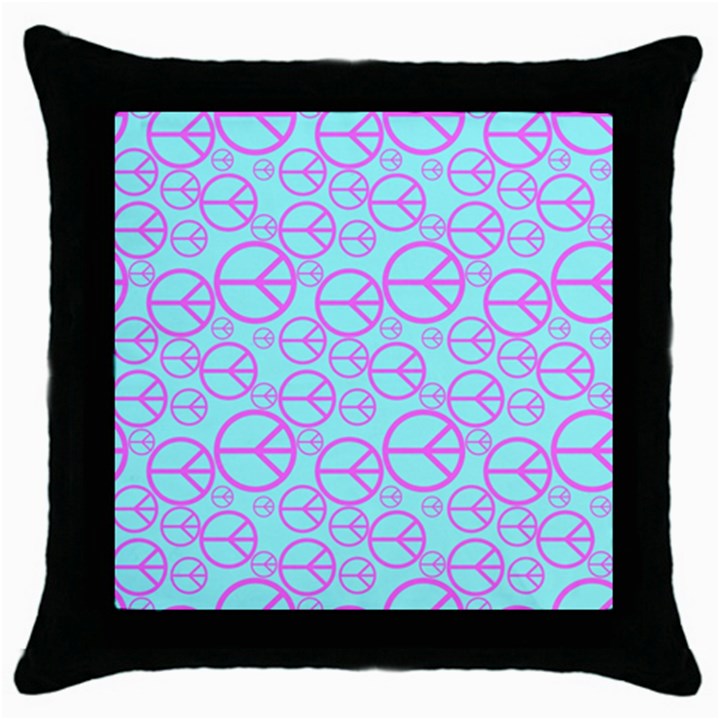 Peace Sign Backgrounds Throw Pillow Case (Black)