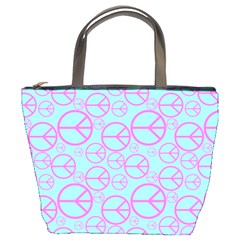 Peace Sign Backgrounds Bucket Bags by BangZart