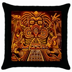 Alien Dj Throw Pillow Case (black)