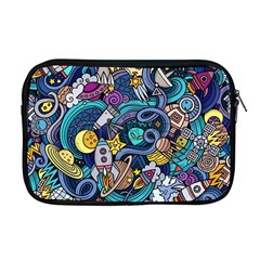 Cartoon Hand Drawn Doodles On The Subject Of Space Style Theme Seamless Pattern Vector Background Apple Macbook Pro 17  Zipper Case