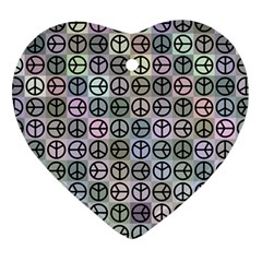 Peace Pattern Heart Ornament (two Sides) by BangZart