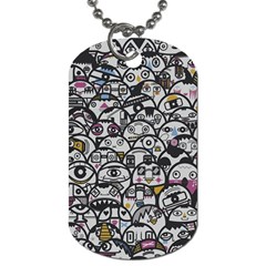 Alien Crowd Pattern Dog Tag (one Side)