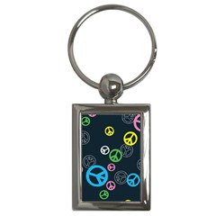 Peace & Love Pattern Key Chains (rectangle)  by BangZart