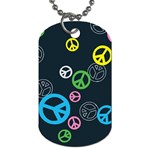 Peace & Love Pattern Dog Tag (One Side) Front