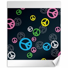 Peace & Love Pattern Canvas 11  X 14   by BangZart