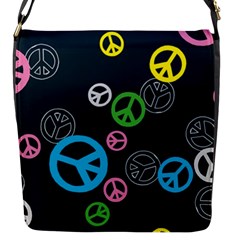 Peace & Love Pattern Flap Messenger Bag (s)