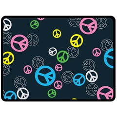 Peace & Love Pattern Double Sided Fleece Blanket (large) 