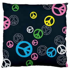 Peace & Love Pattern Large Flano Cushion Case (one Side)