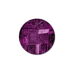 Purple Background Patchwork Flowers Golf Ball Marker (4 Pack)