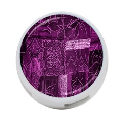 Purple Background Patchwork Flowers 4-port Usb Hub (one Side) by BangZart