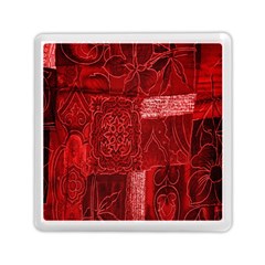 Red Background Patchwork Flowers Memory Card Reader (square)  by BangZart
