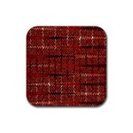 Rust Red Zig Zag Pattern Rubber Coaster (Square)  Front