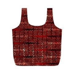 Rust Red Zig Zag Pattern Full Print Recycle Bags (m)  by BangZart