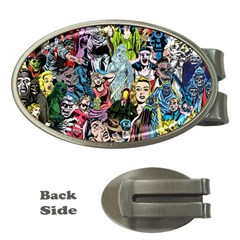 Vintage Horror Collage Pattern Money Clips (oval)  by BangZart