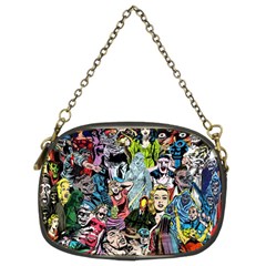 Vintage Horror Collage Pattern Chain Purses (two Sides) 