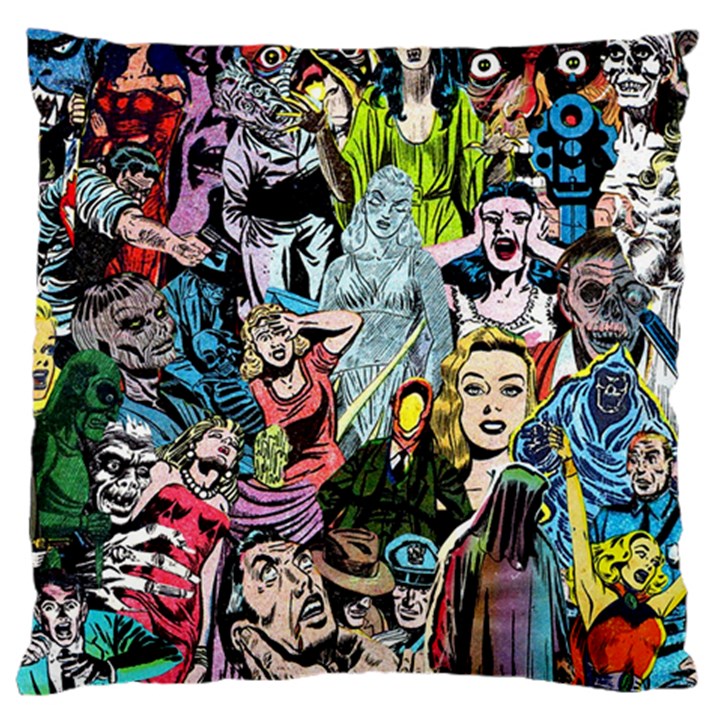 Vintage Horror Collage Pattern Large Cushion Case (One Side)