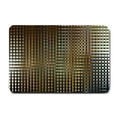 Background Colors Of Green And Gold In A Wave Form Small Doormat  by BangZart