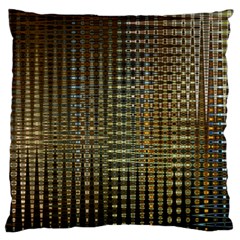 Background Colors Of Green And Gold In A Wave Form Large Flano Cushion Case (one Side)