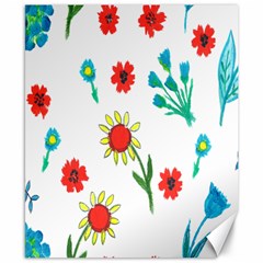 Flowers Fabric Design Canvas 8  X 10  by BangZart